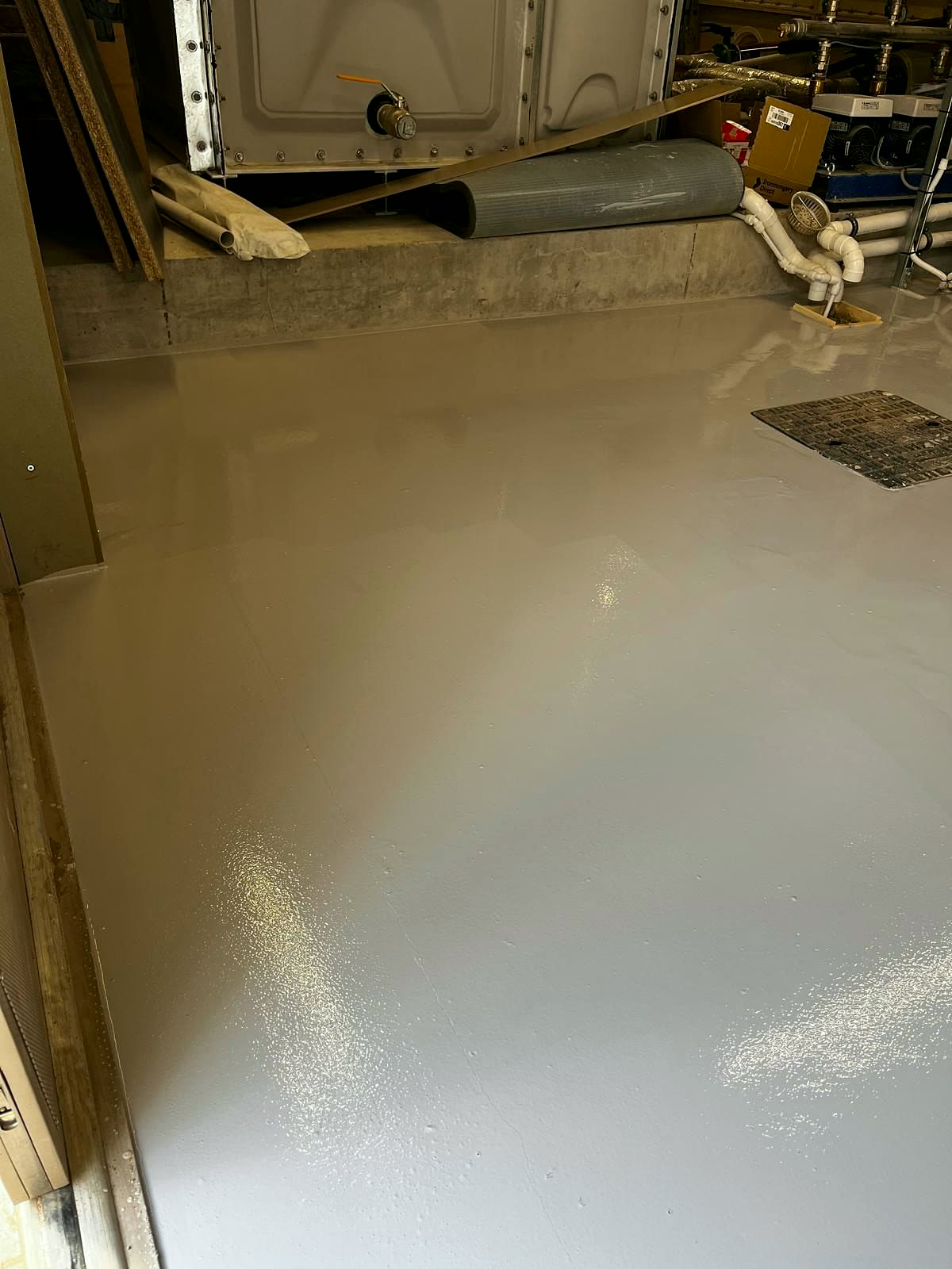 Painted floor in a plant room