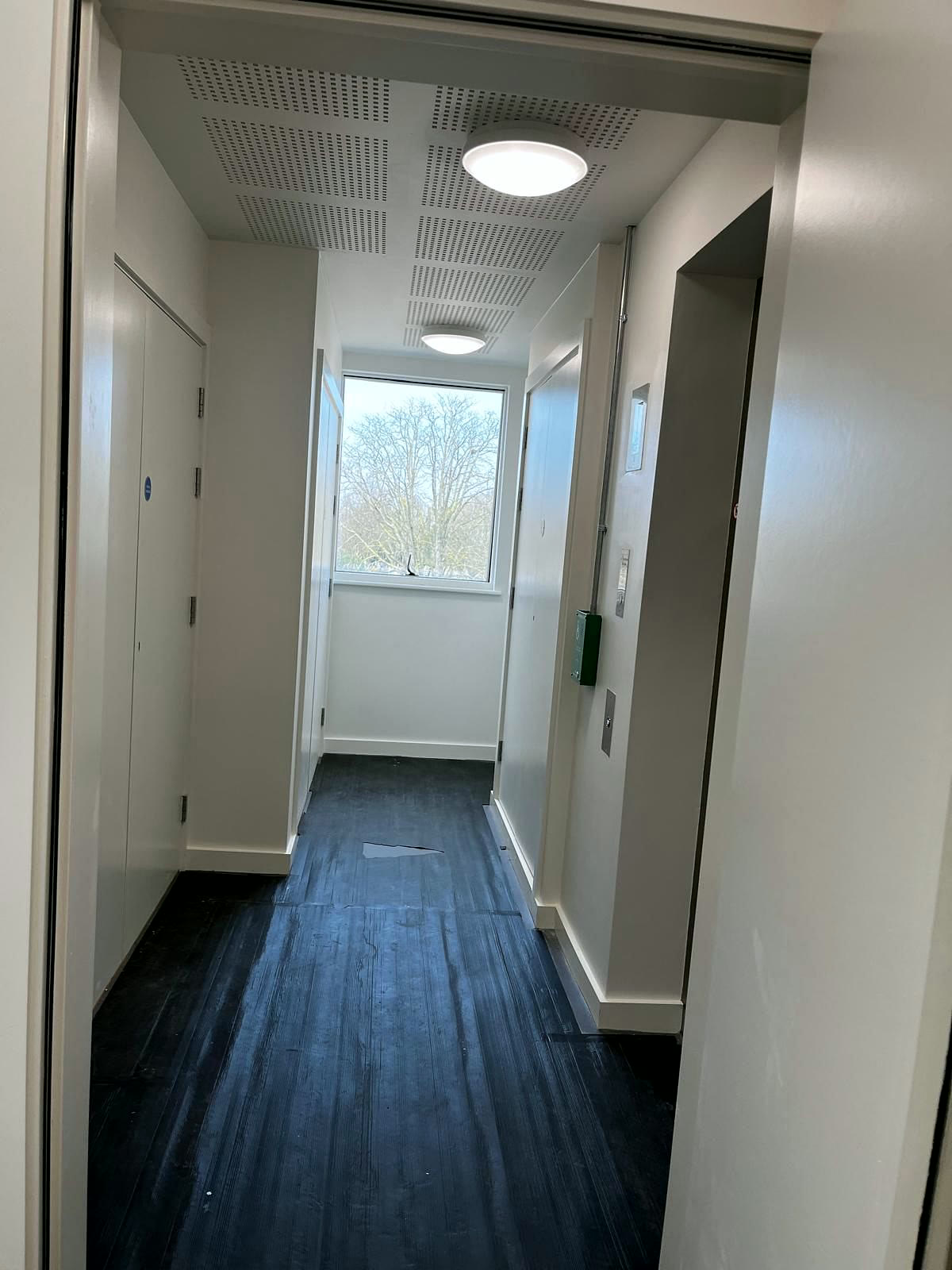 Freshly decorated communal hallway