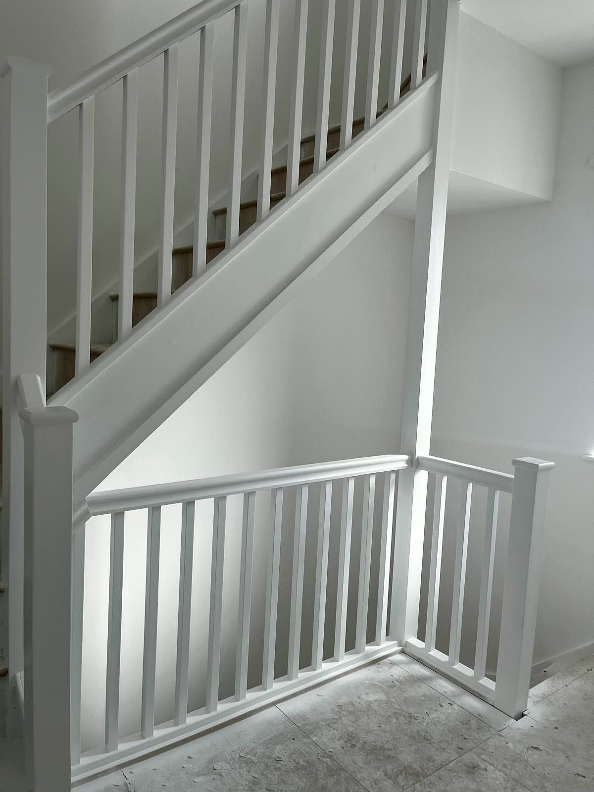 Painted staircase balustrade